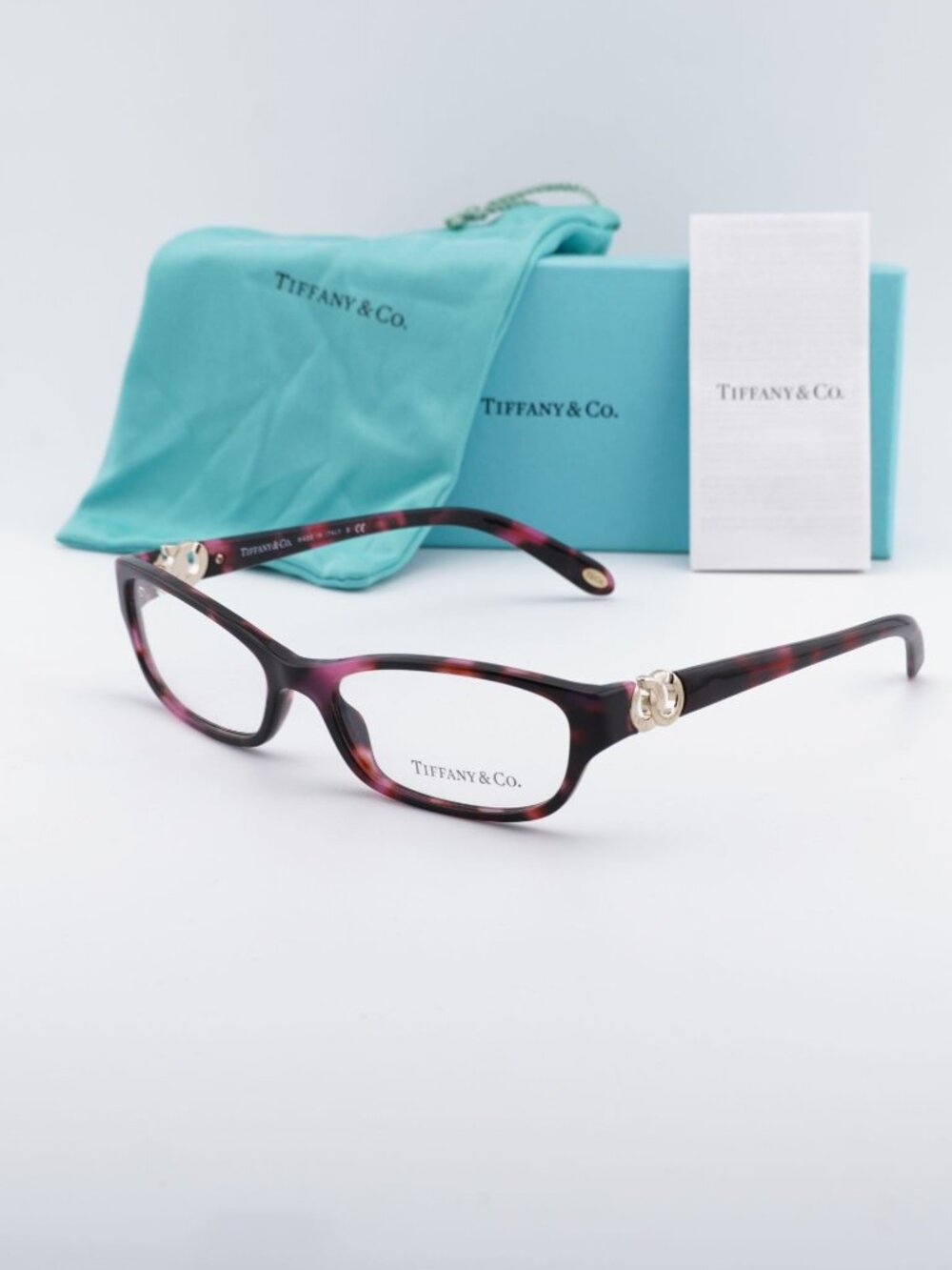 Tiffany & Co TF2042 8126 Rectangle Eyeglasses - Milky Pink Havana 53mm